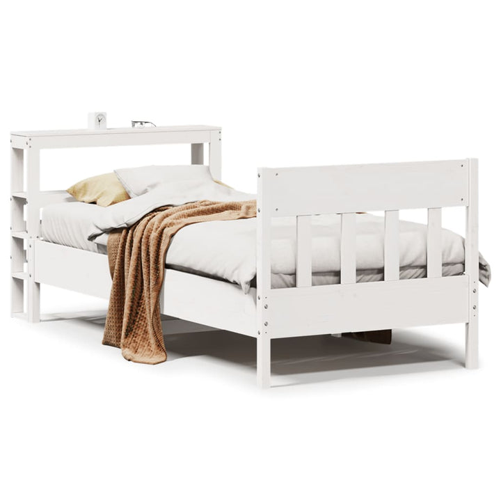 sengeramme uden madras 90x190 cm massivt fyrretræ hvid
