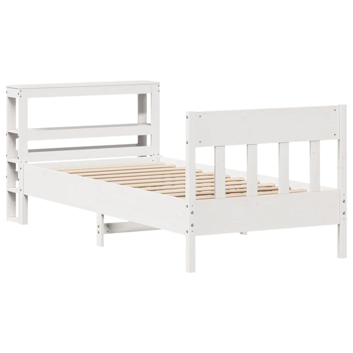 sengeramme uden madras 90x190 cm massivt fyrretræ hvid