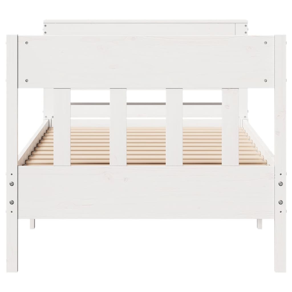 sengeramme uden madras 90x190 cm massivt fyrretræ hvid