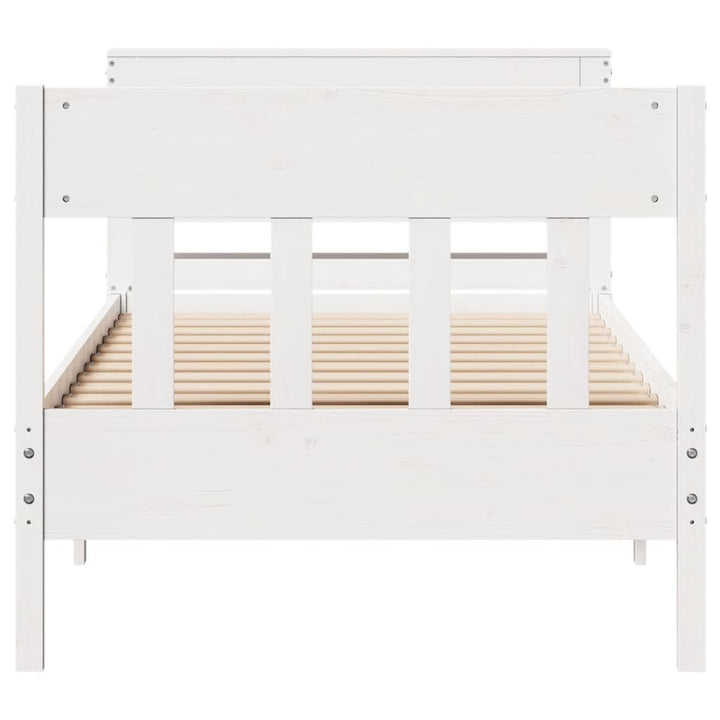 sengeramme uden madras 90x190 cm massivt fyrretræ hvid