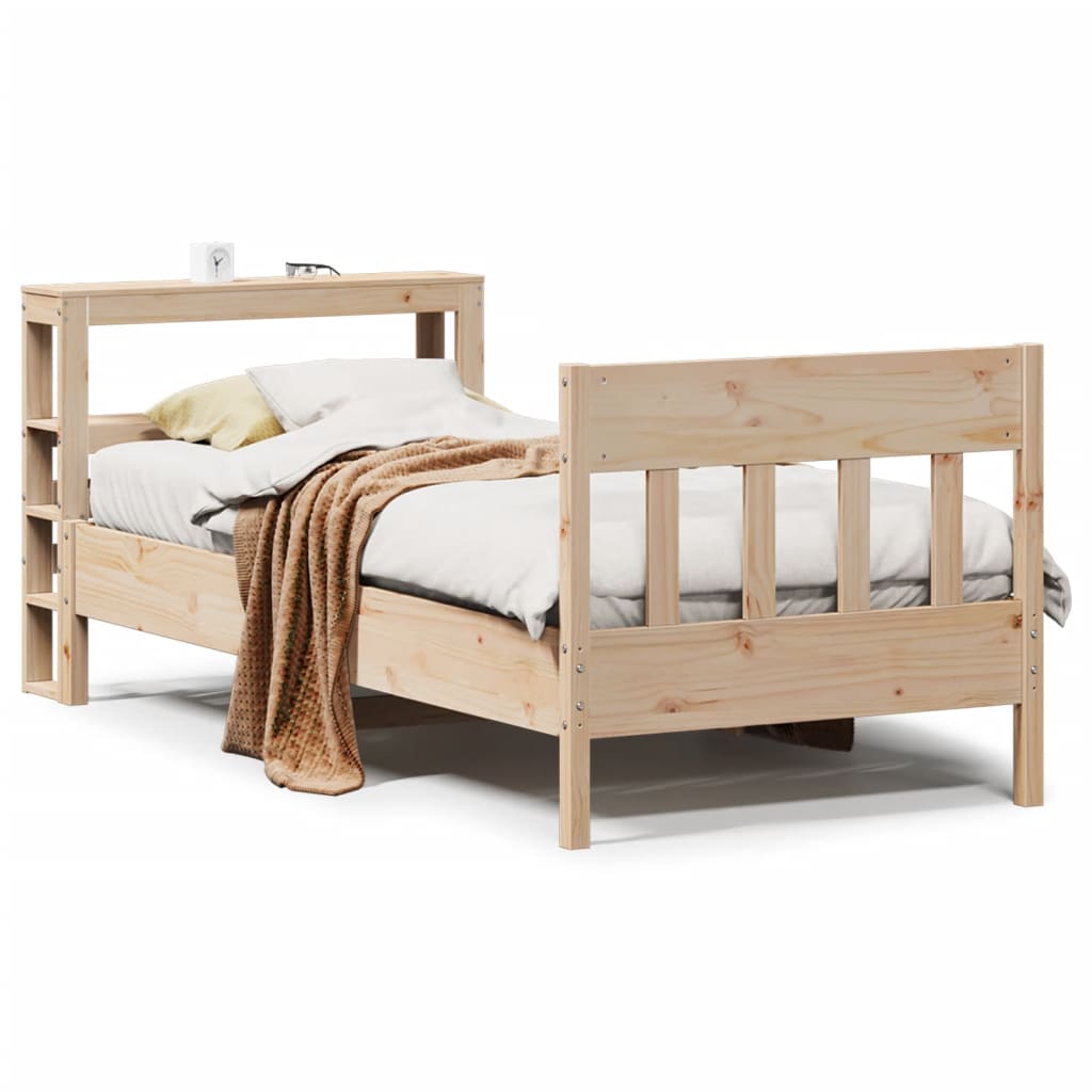 sengeramme uden madras 75x190 cm massivt fyrretræ