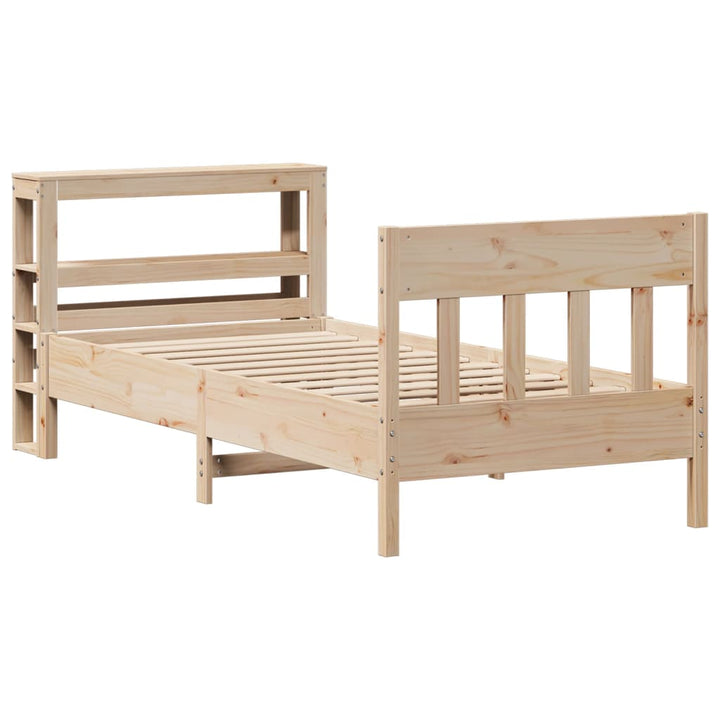 sengeramme uden madras 75x190 cm massivt fyrretræ