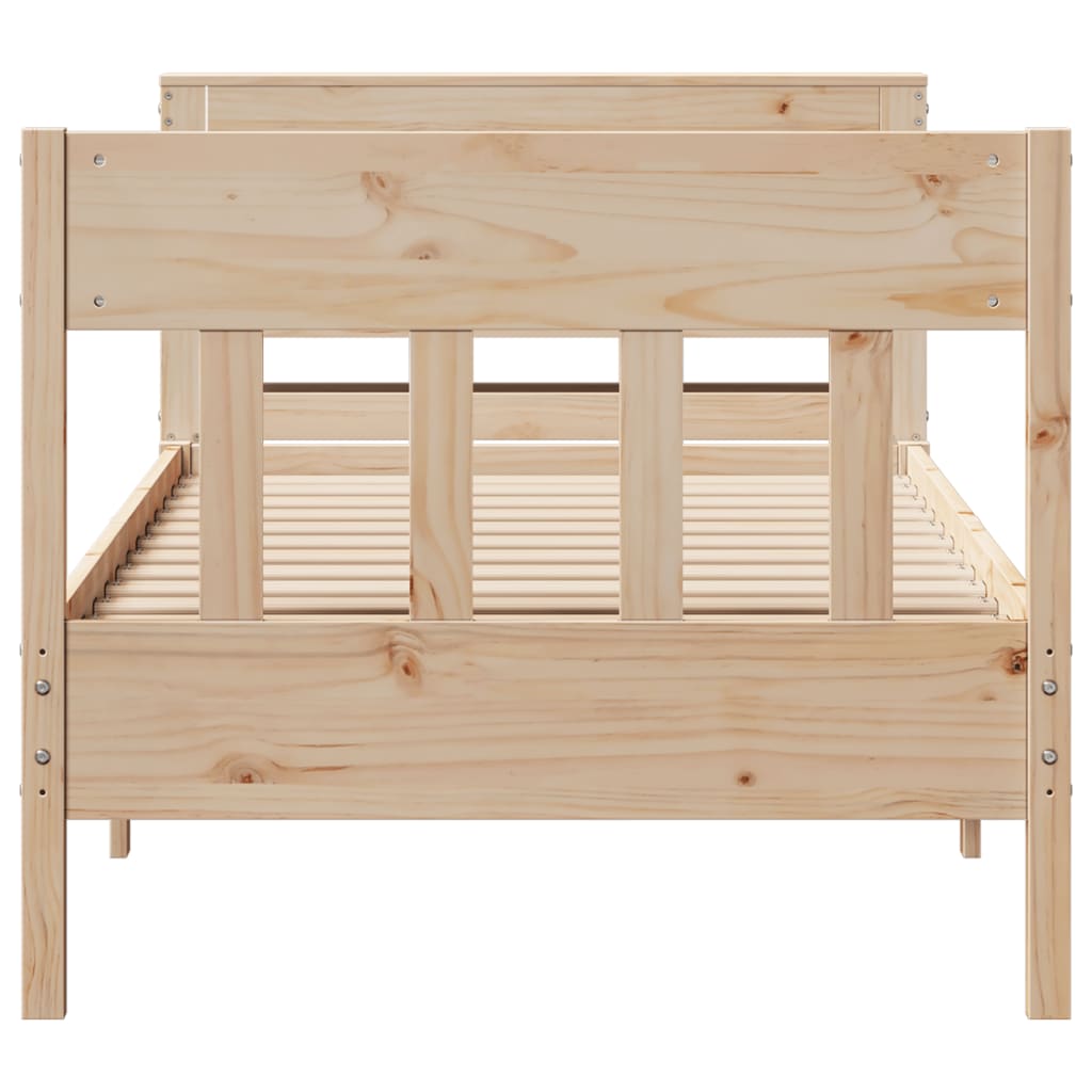 sengeramme uden madras 75x190 cm massivt fyrretræ