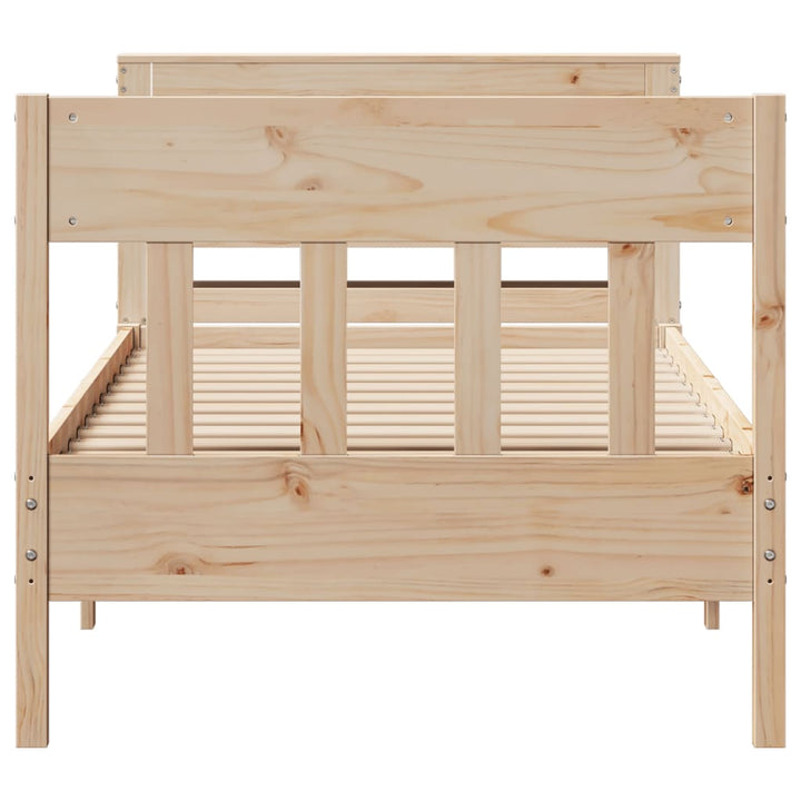 sengeramme uden madras 75x190 cm massivt fyrretræ