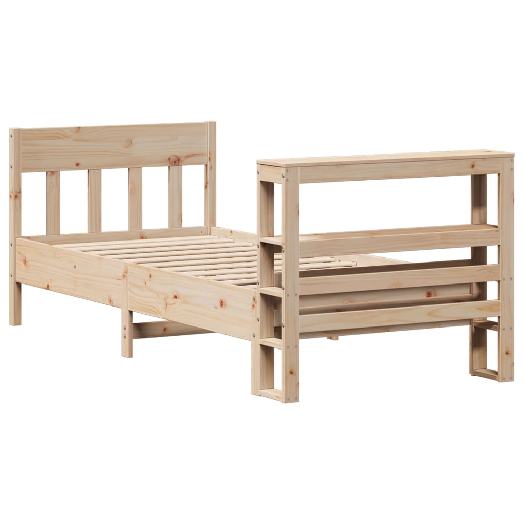 sengeramme uden madras 75x190 cm massivt fyrretræ