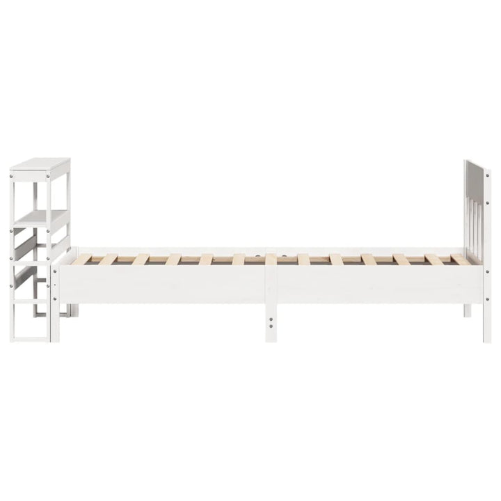 sengeramme uden madras 75x190 cm massivt fyrretræ hvid