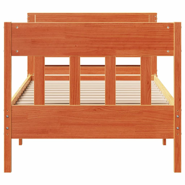 sengeramme uden madras 75x190 cm massivt fyrretræ gyldenbrun