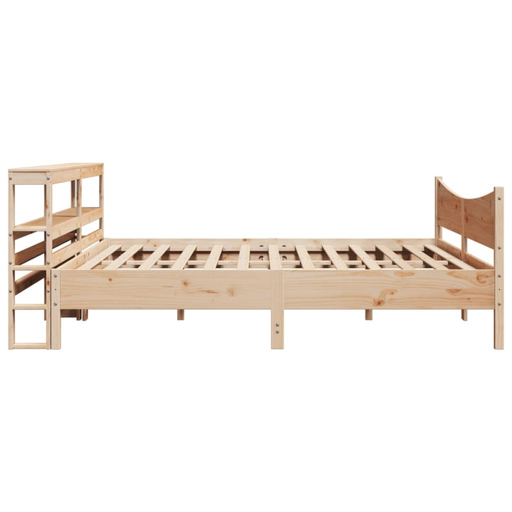 sengeramme med sengegavl 200x200 cm massivt fyrretræ