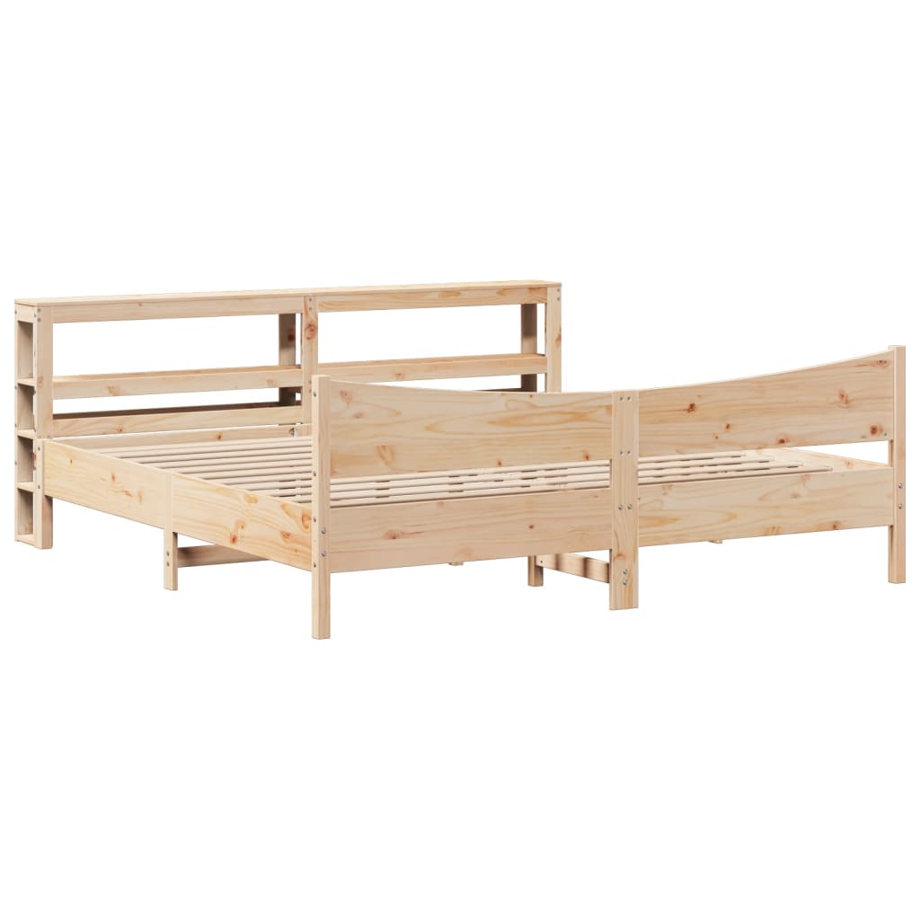 sengeramme med sengegavl 180x200 cm massivt fyrretræ