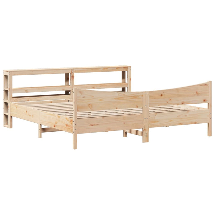 sengeramme med sengegavl 180x200 cm massivt fyrretræ