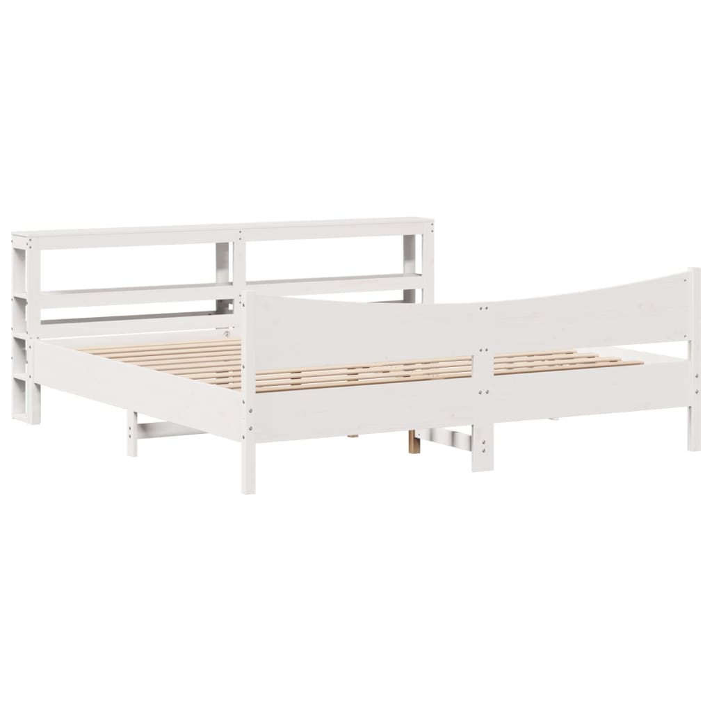 sengeramme med sengegavl 180x200 cm massivt fyrretræ