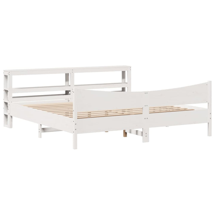 sengeramme med sengegavl 180x200 cm massivt fyrretræ