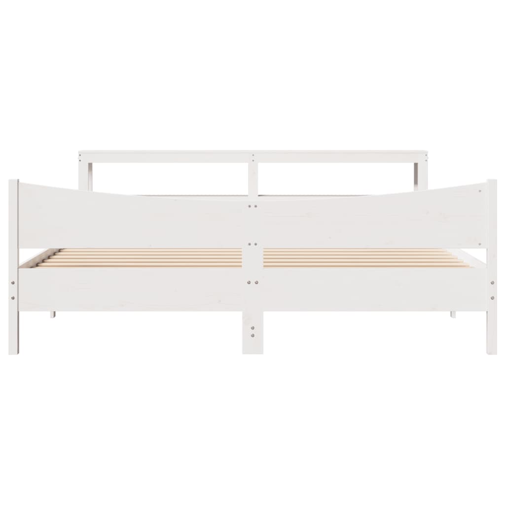 sengeramme med sengegavl 180x200 cm massivt fyrretræ
