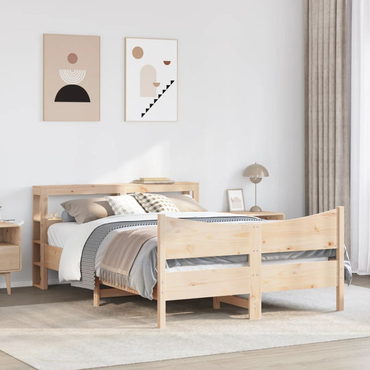 sengeramme med sengegavl 160x200 cm massivt fyrretræ