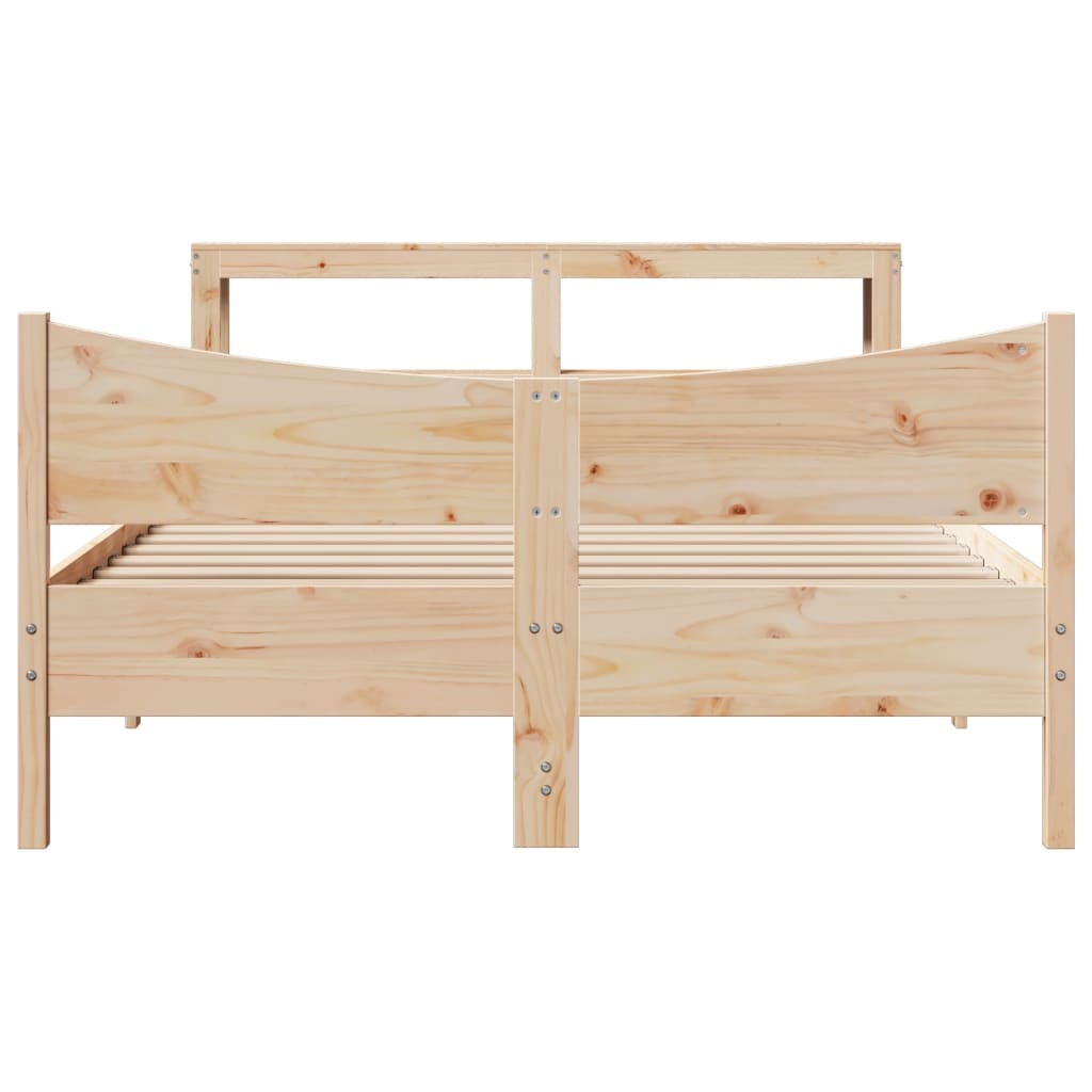 sengeramme med sengegavl 120x200 cm massivt fyrretræ hvid