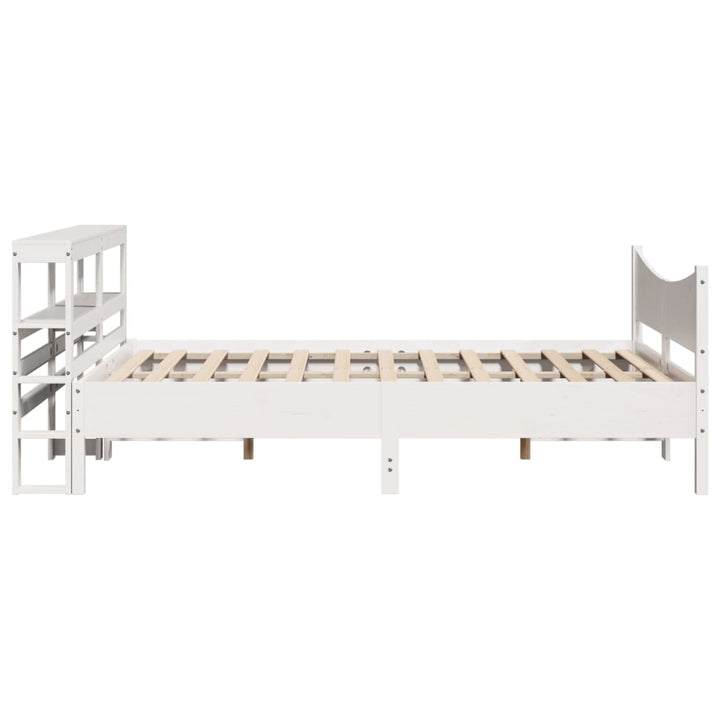 sengeramme med sengegavl 120x200 cm massivt fyrretræ hvid
