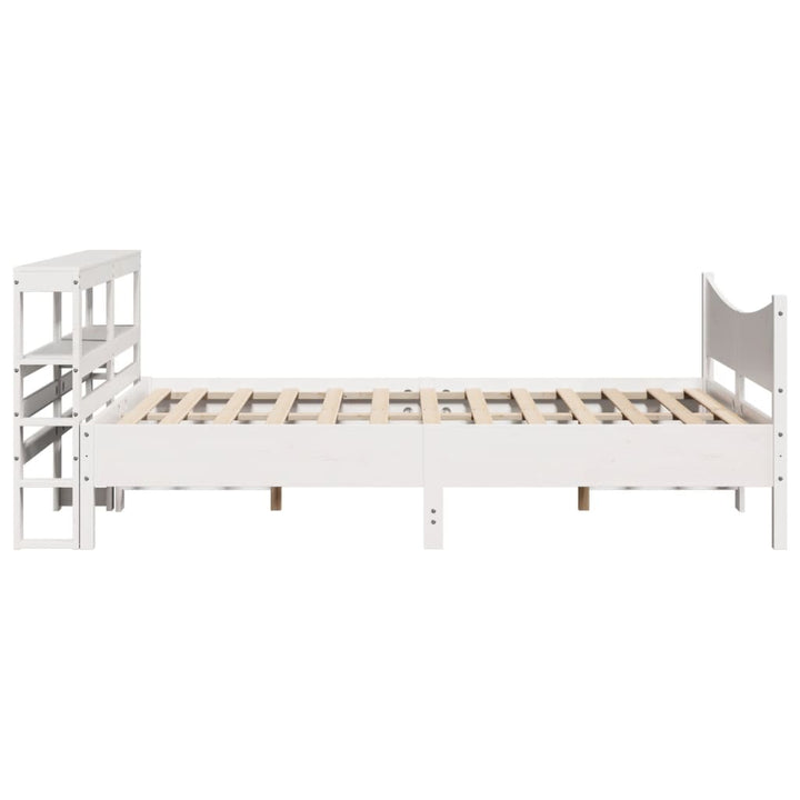 sengeramme med sengegavl135x190 cm massivt fyrretræ hvid
