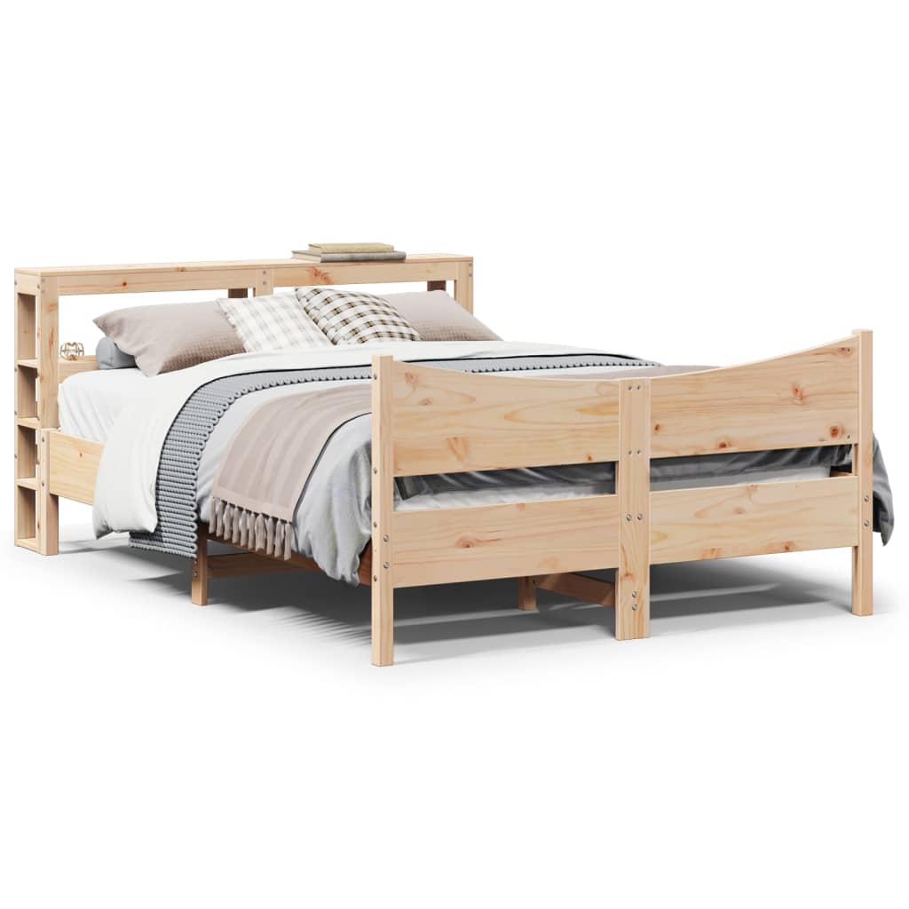 sengeramme med sengegavl 120x190 cm massivt fyrretræ