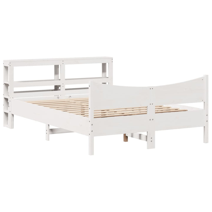 sengeramme med sengegavl 120x190 cm massivt fyrretræ hvid