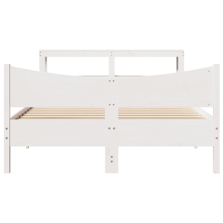 sengeramme med sengegavl 120x190 cm massivt fyrretræ hvid