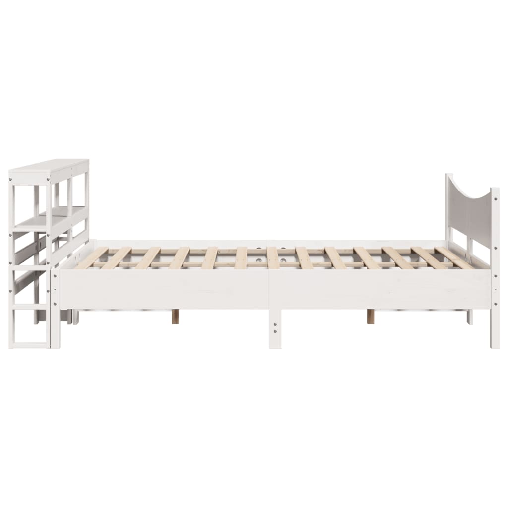 sengeramme med sengegavl 120x190 cm massivt fyrretræ hvid