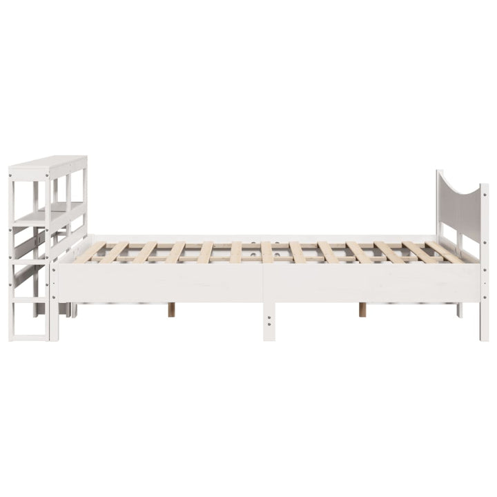 sengeramme med sengegavl 120x190 cm massivt fyrretræ hvid