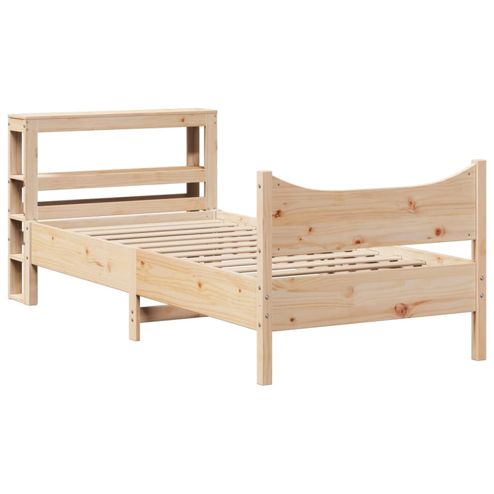 sengeramme med sengegavl 75x190 cm massivt fyrretræ