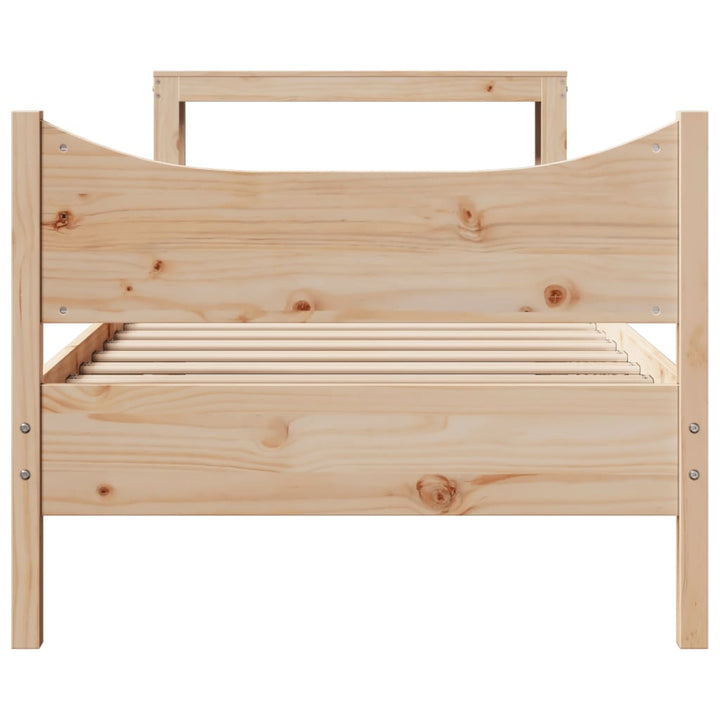sengeramme med sengegavl 75x190 cm massivt fyrretræ