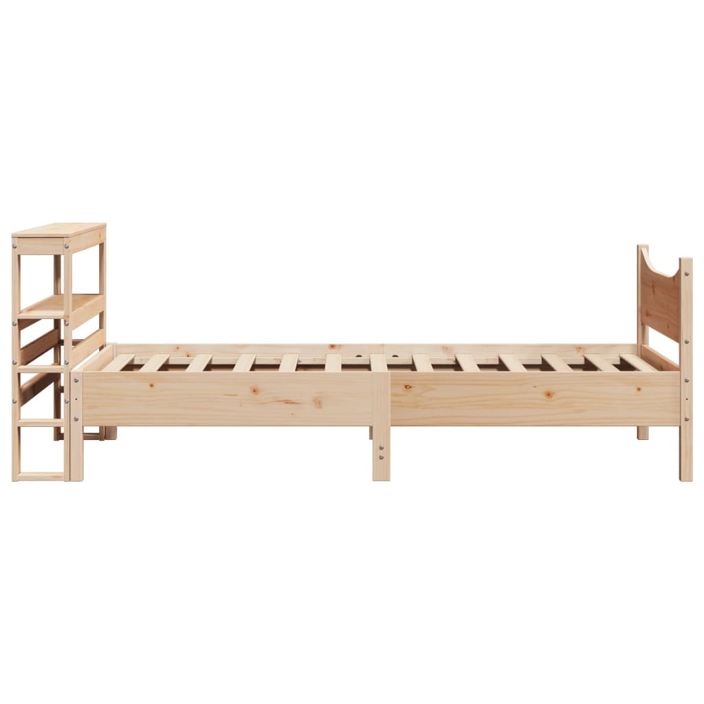 sengeramme med sengegavl 75x190 cm massivt fyrretræ