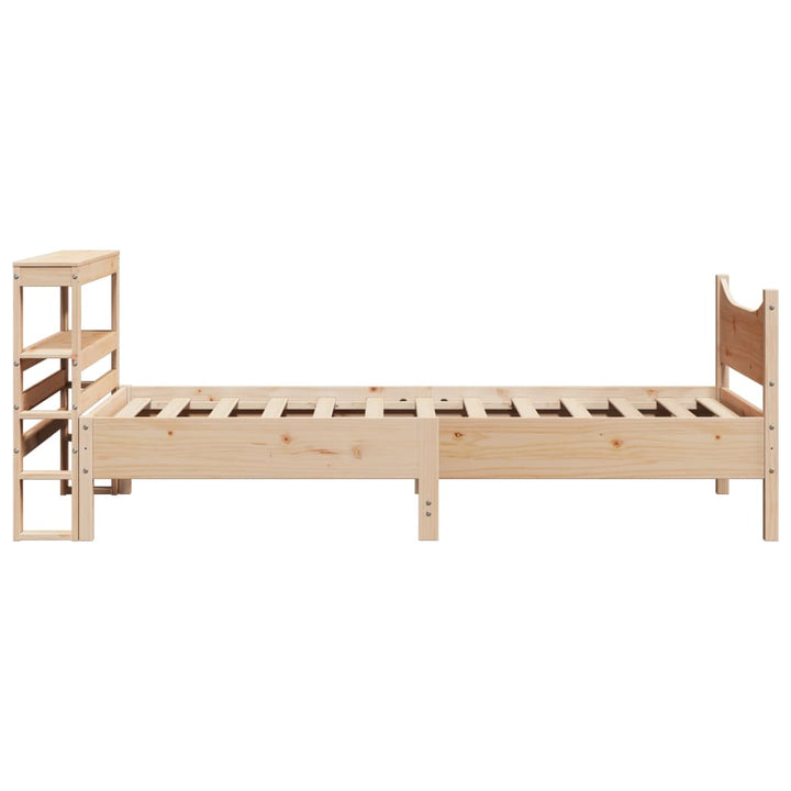 sengeramme med sengegavl 75x190 cm massivt fyrretræ