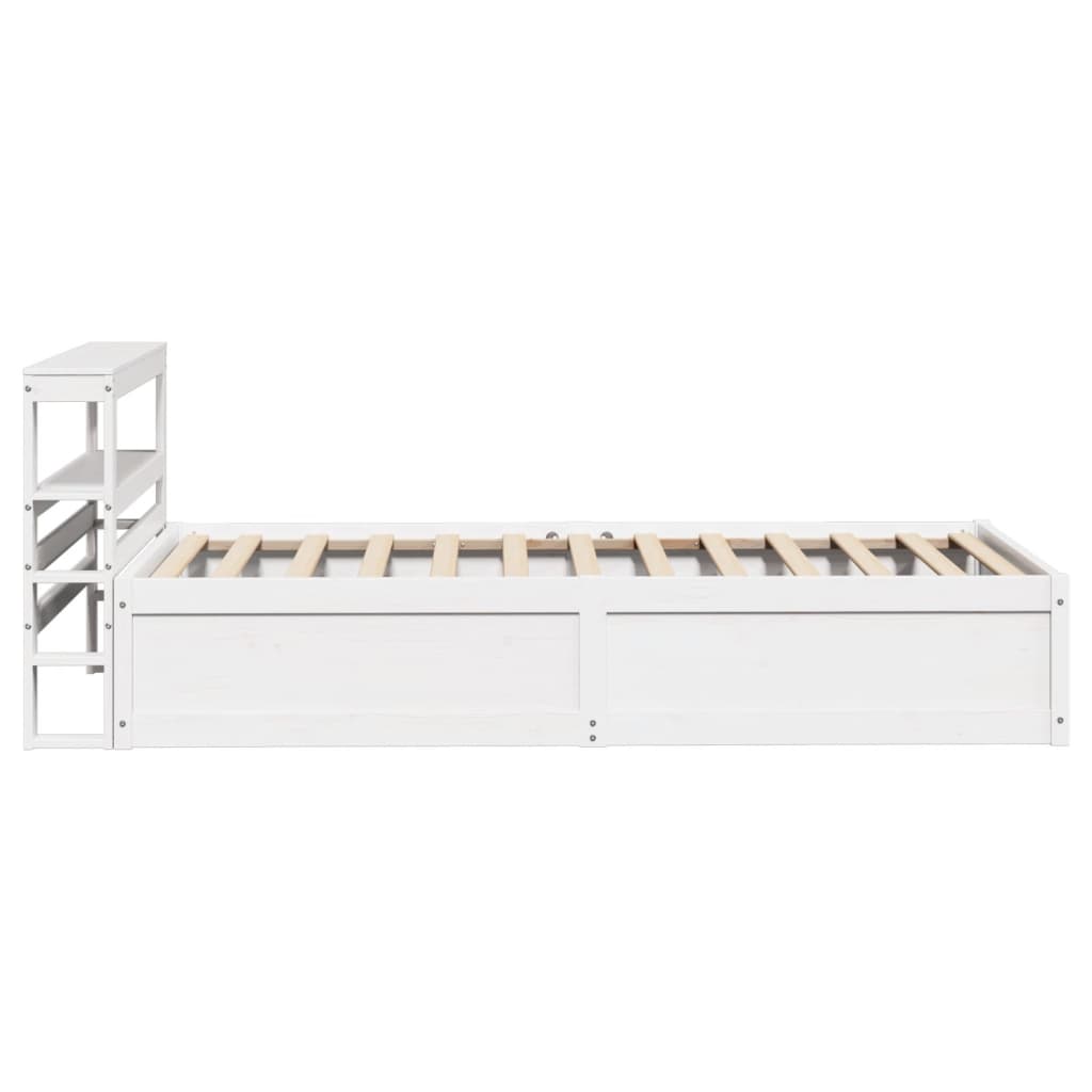 sengeramme med sengegavl 90x200 cm massivt fyrretræ hvid