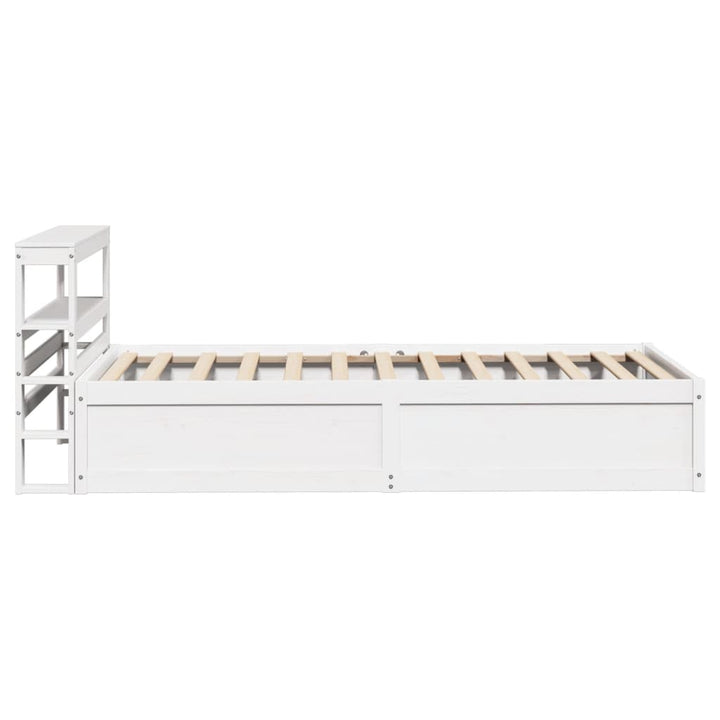sengeramme med sengegavl 90x200 cm massivt fyrretræ hvid