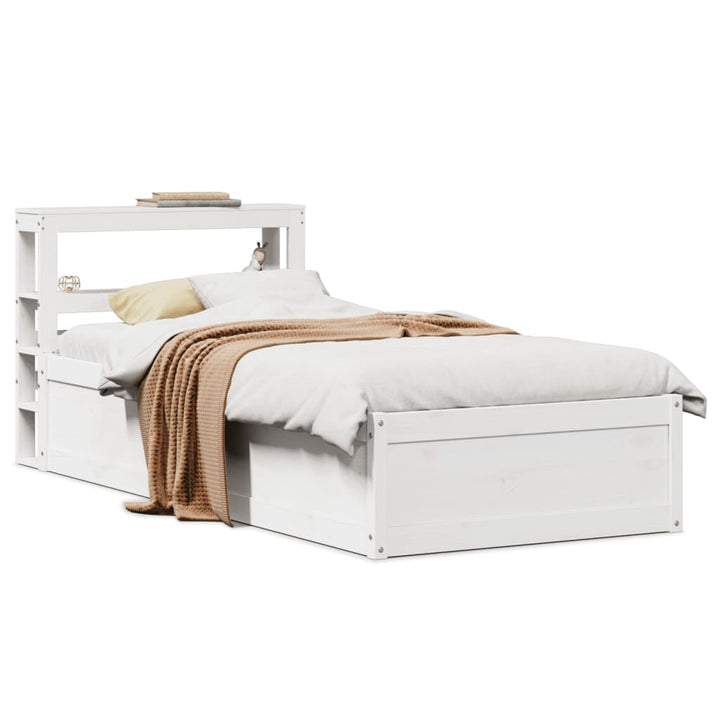 sengeramme med sengegavl 90x200 cm massivt fyrretræ hvid