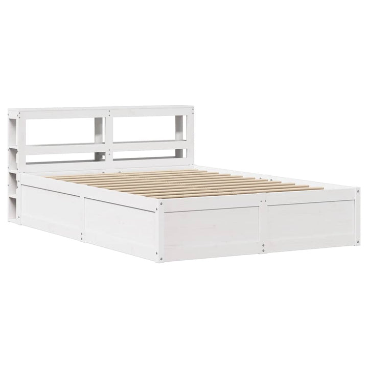 sengeramme med sengegavl 140x190 cm massivt fyrretræ hvid