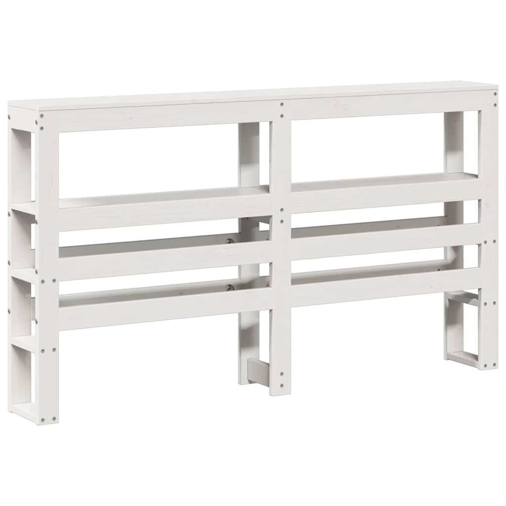 sengeramme med sengegavl 140x190 cm massivt fyrretræ hvid