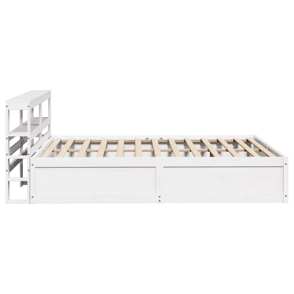 sengeramme med sengegavl 140x190 cm massivt fyrretræ hvid