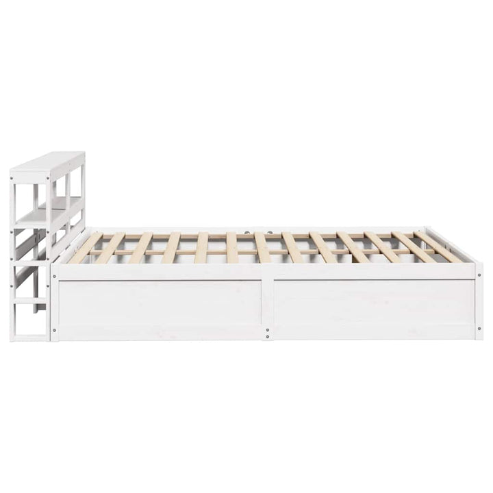 sengeramme med sengegavl 140x190 cm massivt fyrretræ hvid