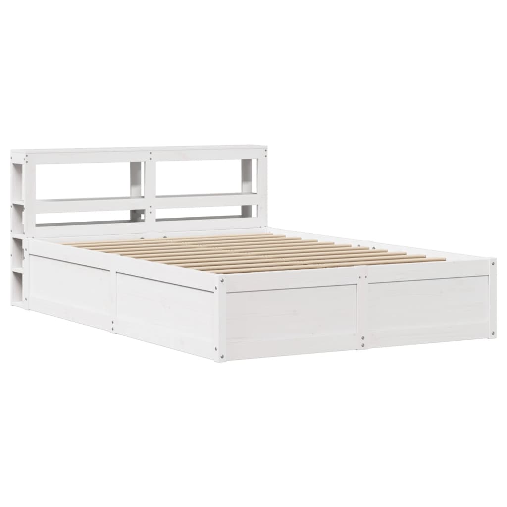 sengeramme med sengegavl 120x190 cm massivt fyrretræ hvid