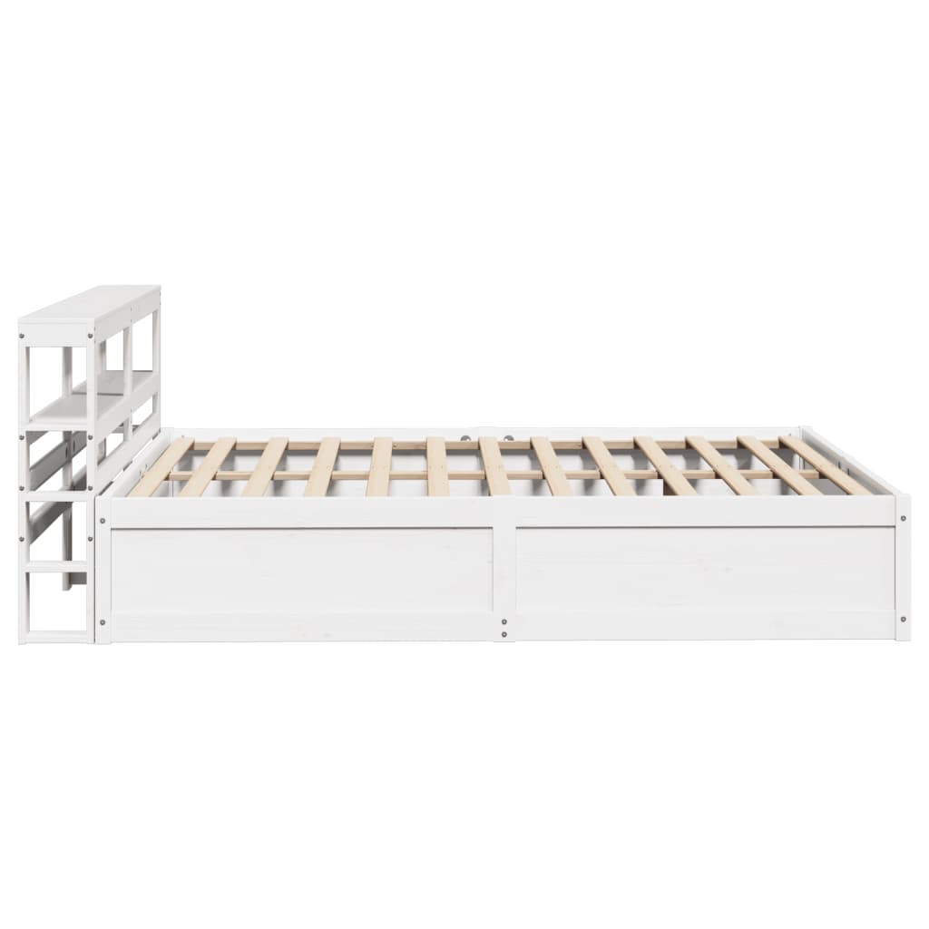 sengeramme med sengegavl 120x190 cm massivt fyrretræ hvid