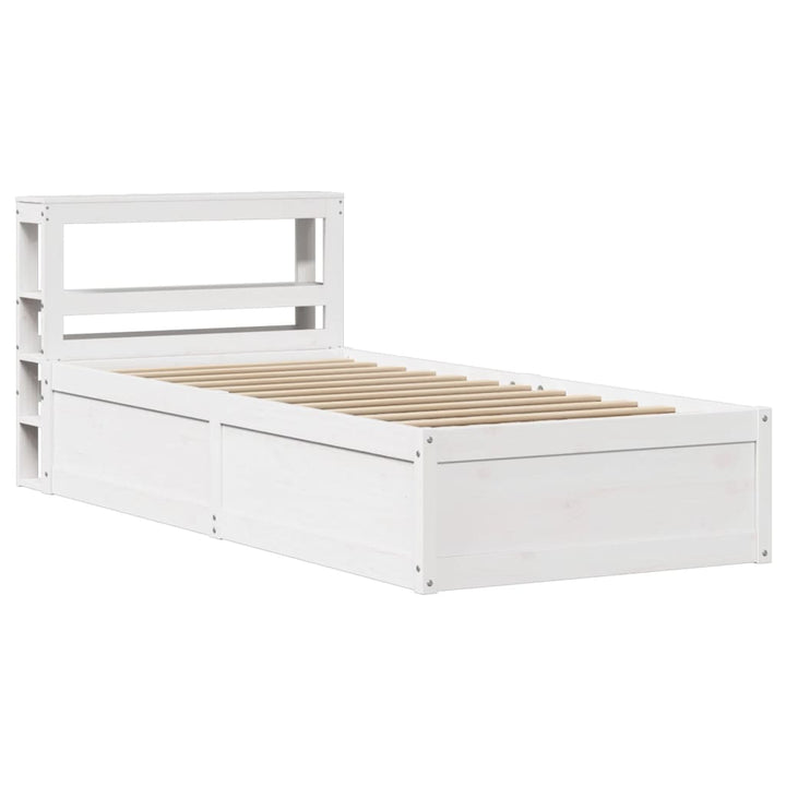 sengeramme med sengegavl 90x190 cm massivt fyrretræ hvid