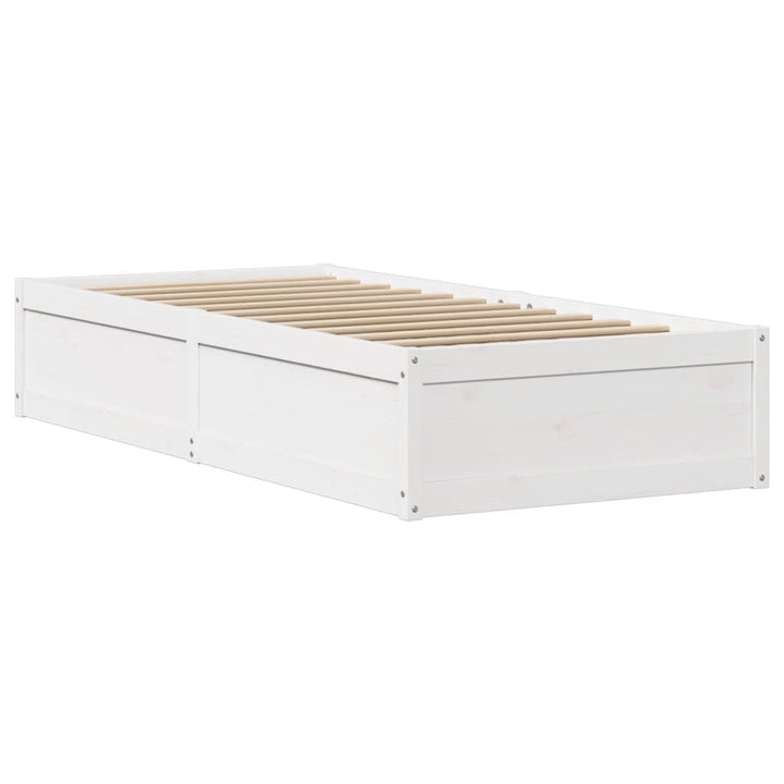 sengeramme med sengegavl 90x190 cm massivt fyrretræ hvid