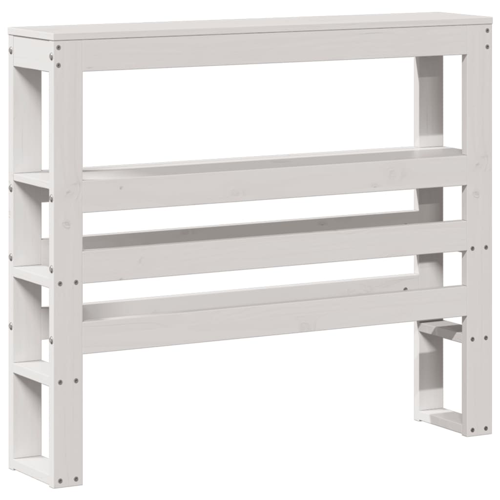 sengeramme med sengegavl 90x190 cm massivt fyrretræ hvid