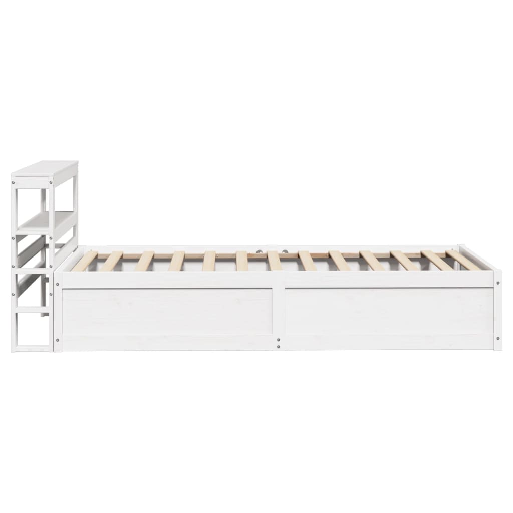 sengeramme med sengegavl 90x190 cm massivt fyrretræ hvid