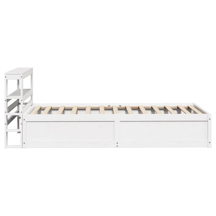 sengeramme med sengegavl 90x190 cm massivt fyrretræ hvid