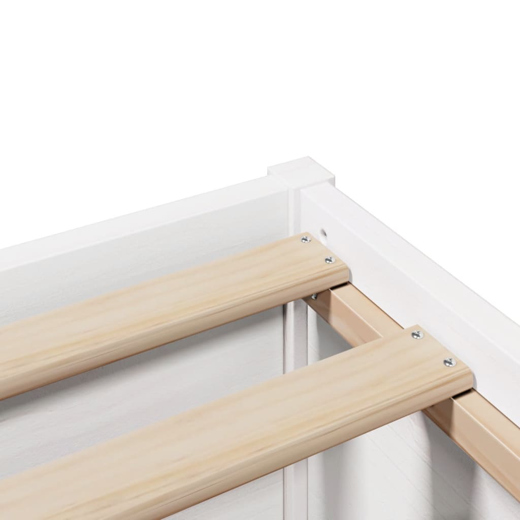 sengeramme med sengegavl 90x190 cm massivt fyrretræ hvid