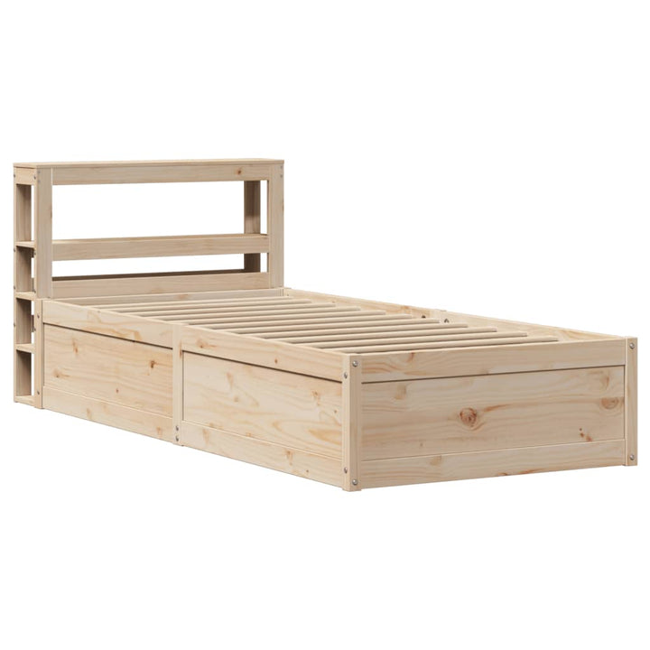 sengeramme med sengegavl 75x190 cm massivt fyrretræ