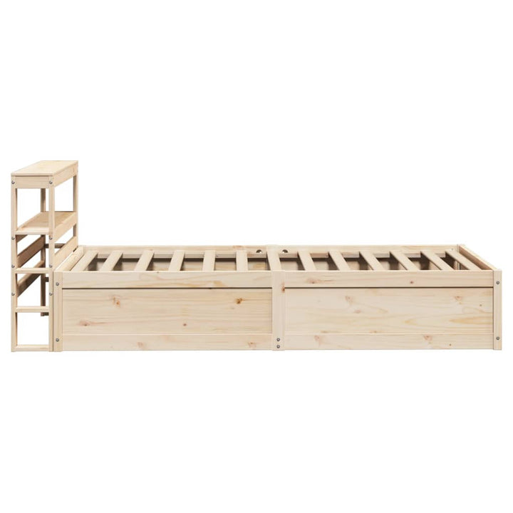 sengeramme med sengegavl 75x190 cm massivt fyrretræ