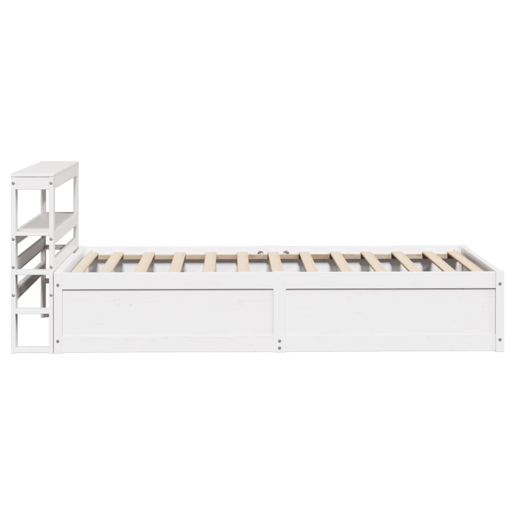 sengeramme med sengegavl 75x190 cm massivt fyrretræ hvid