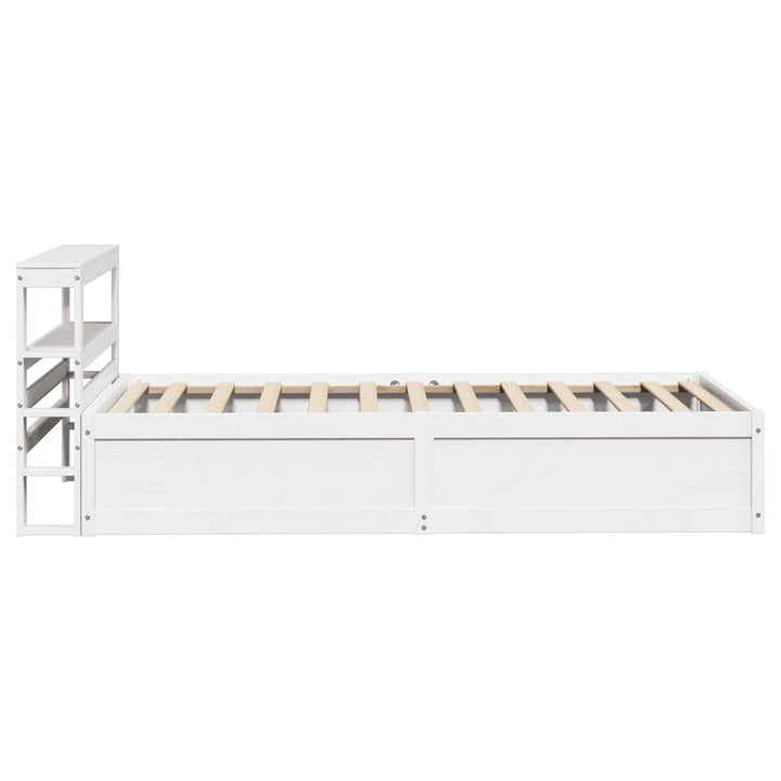 sengeramme med sengegavl 75x190 cm massivt fyrretræ hvid