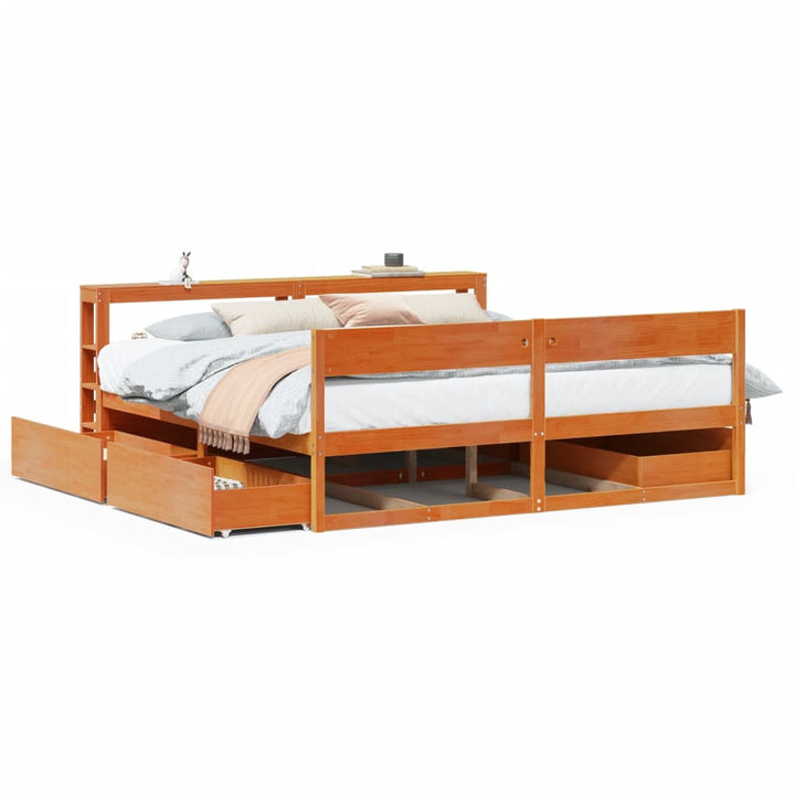 sengeramme uden madras 180x200 cm massivt fyrretræ gyldenbrun
